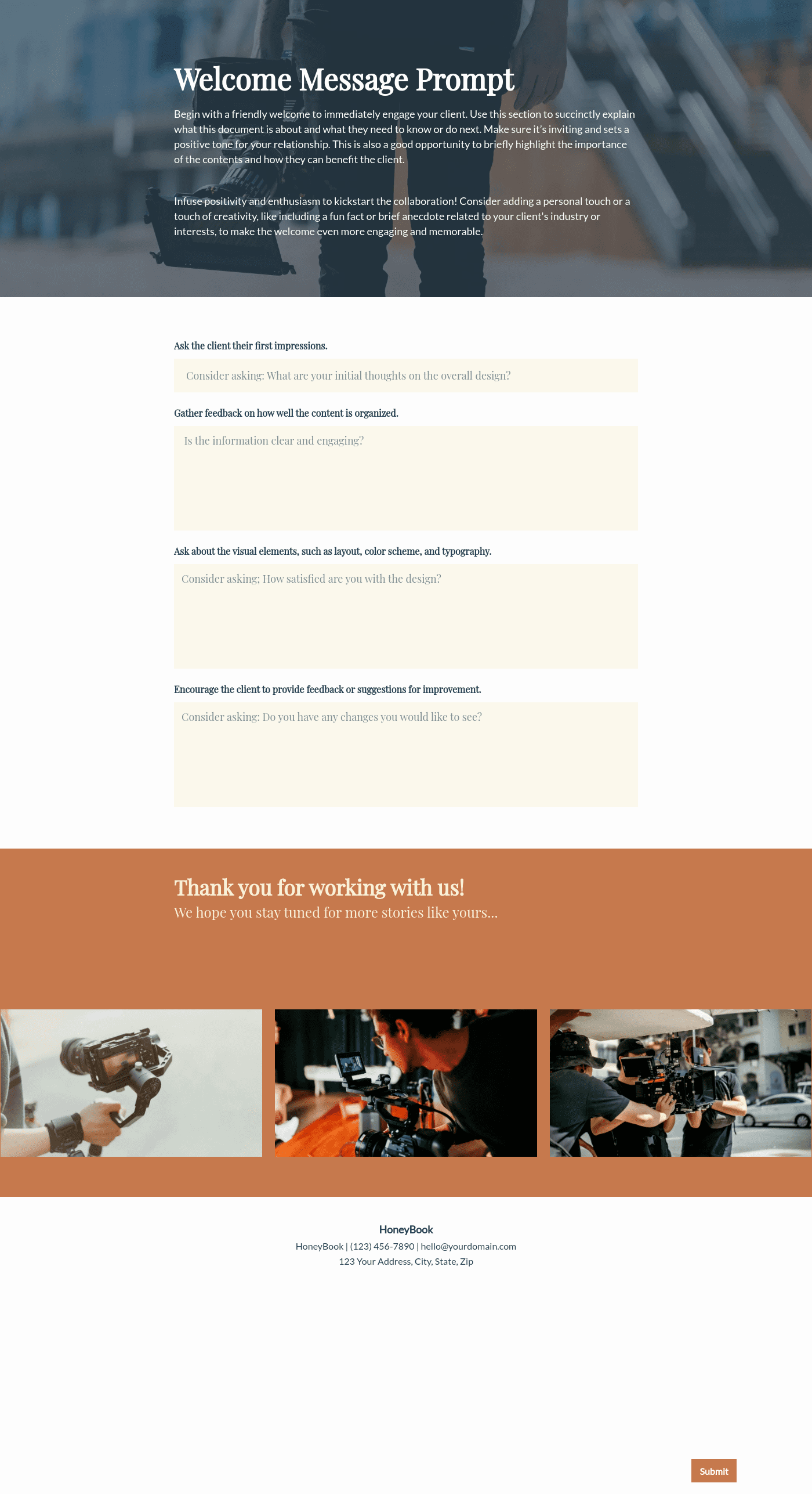Videographer Feedback Questionnaire