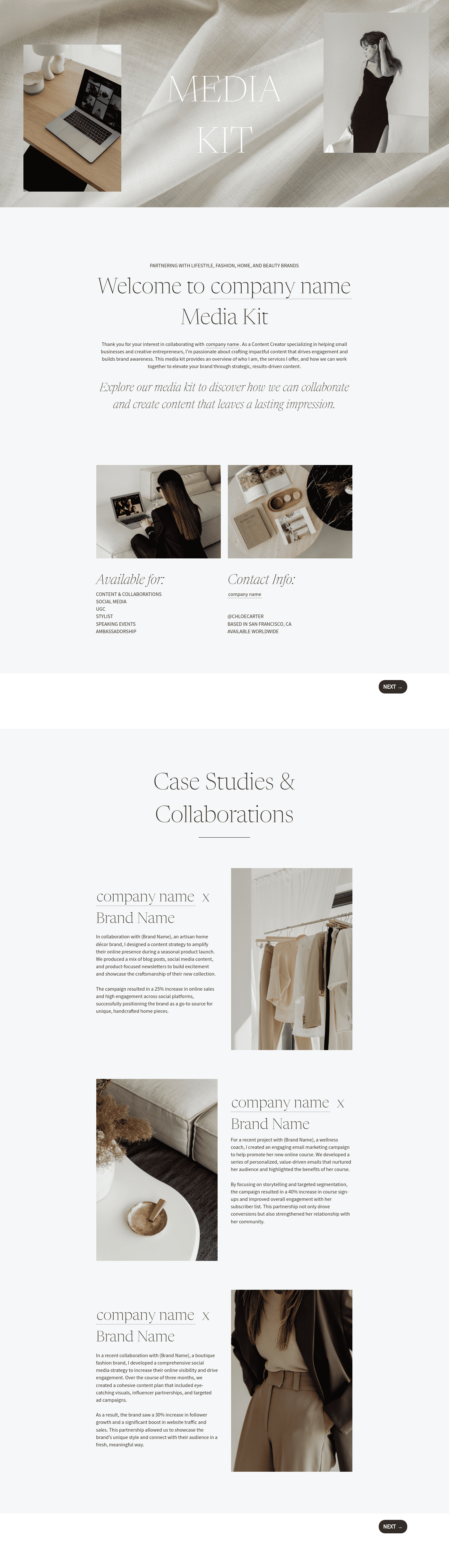 Héritage Media Kit For Social Media Marketers