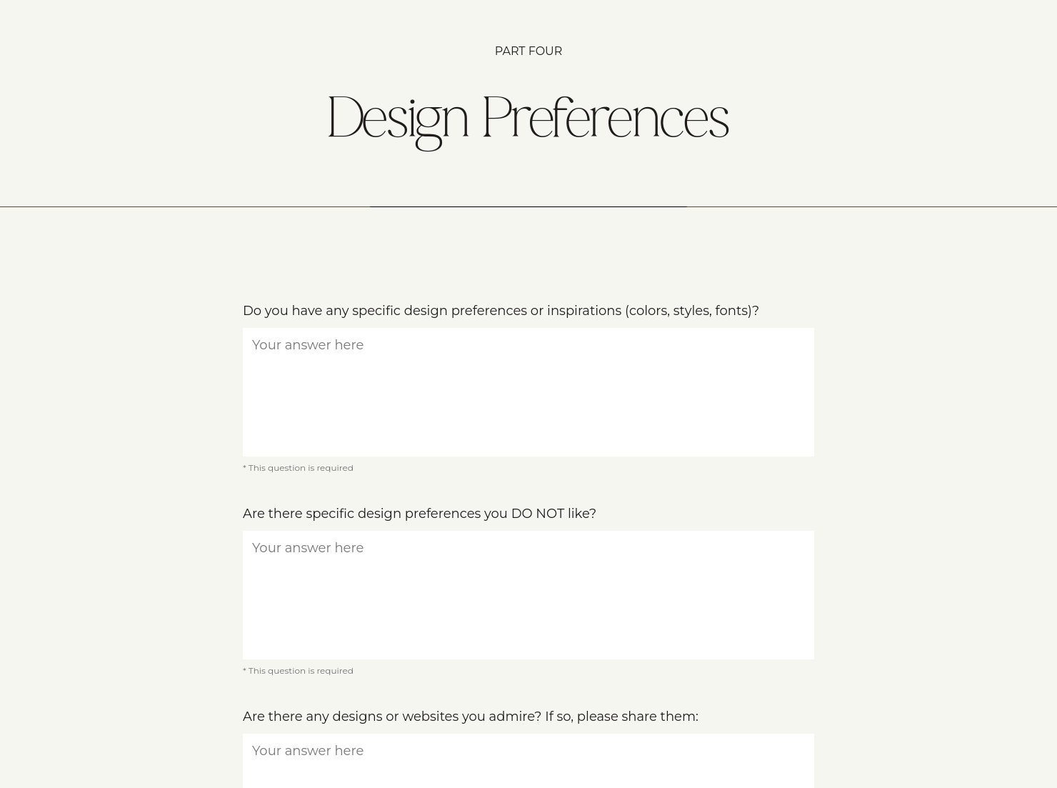 Design Questionnaire