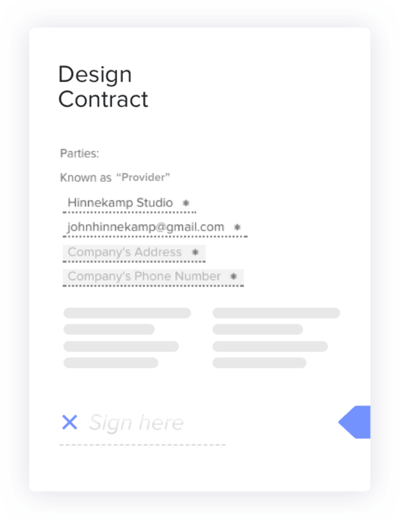 Online contract with Graphic design workflow management software