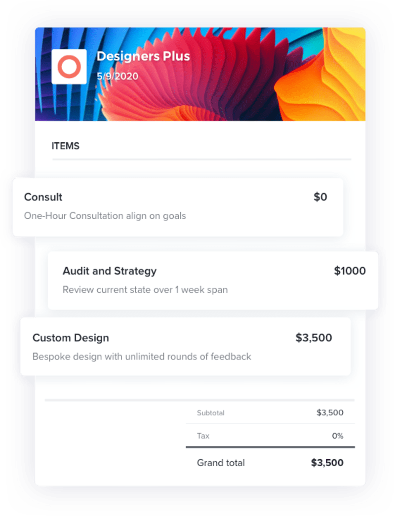 Interior designer invoice templates