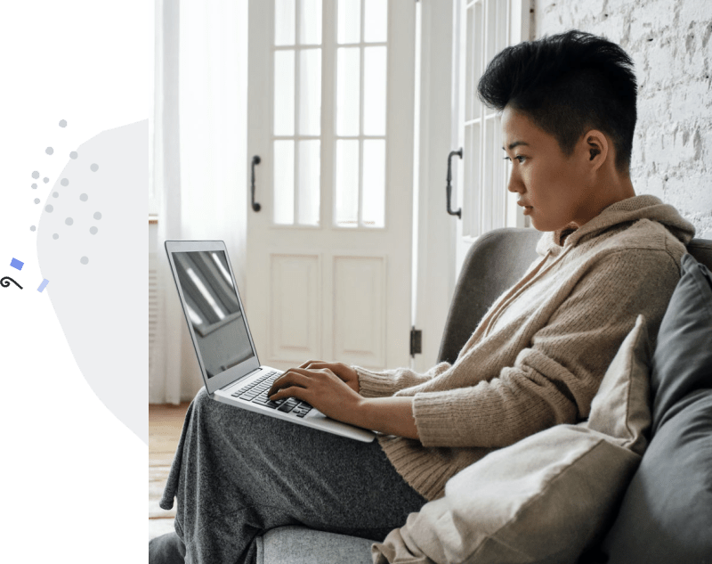 graphic designer using workflow management software
