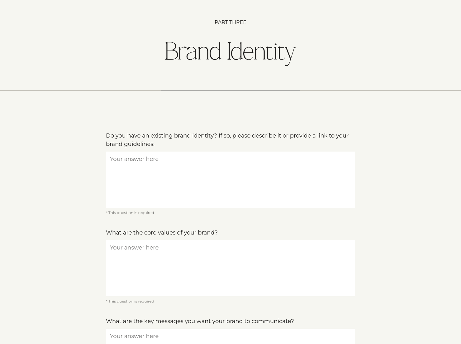 Brand Questionnaire