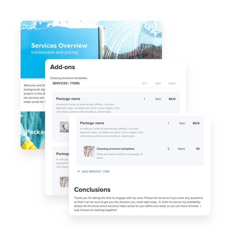 Cleaning business sales brochure template with service packages